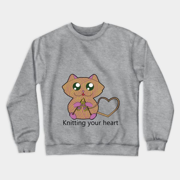 Knitting your heart Crewneck Sweatshirt by Lisartpalafox